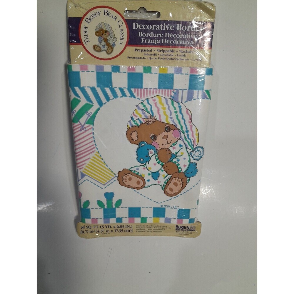 Teddy Beddy Bear Wall Paper Nursery Decorative Wall Border VINTAGE  Sealed NOS